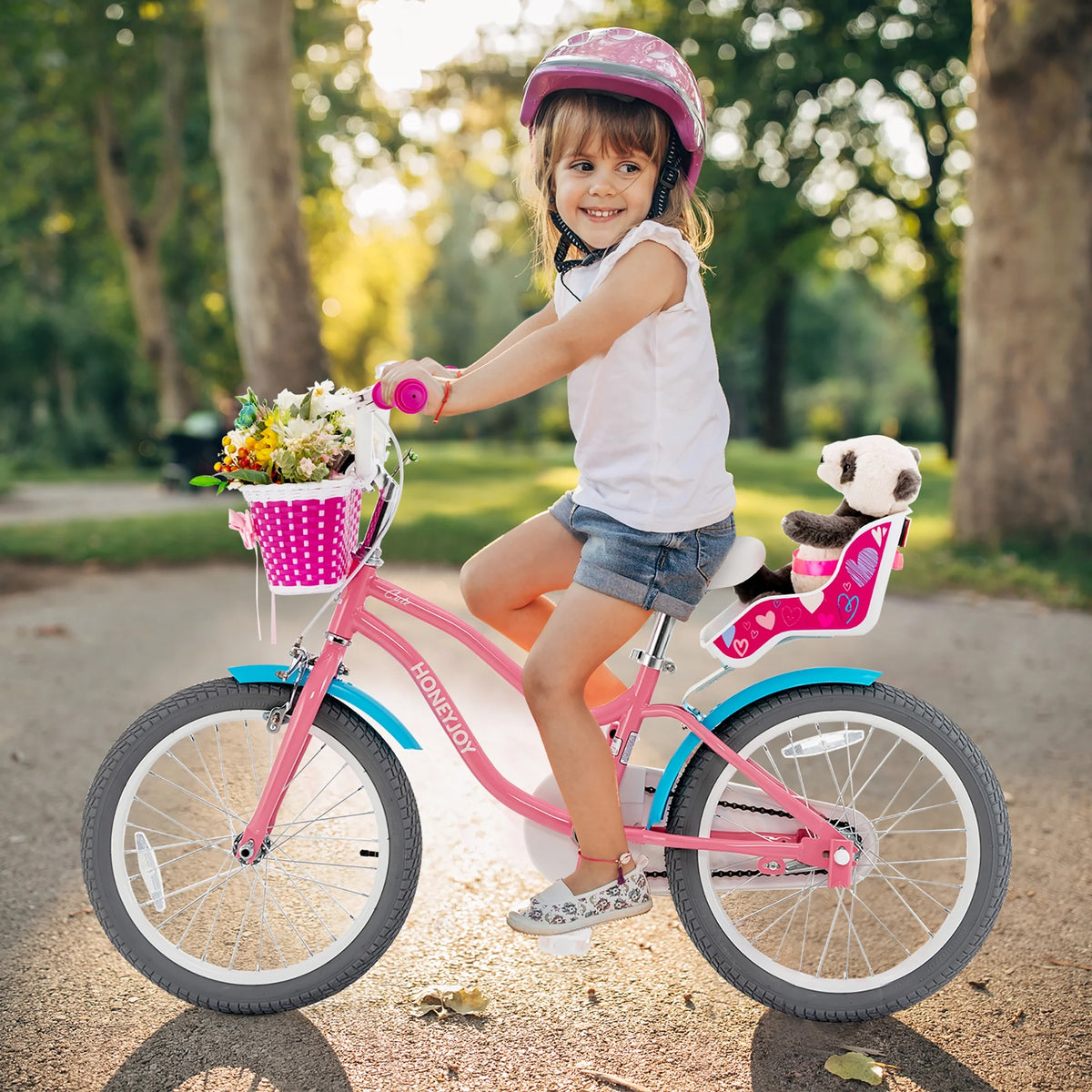 18 Inches Kids Bicycle with Training Wheels & Basket L90680