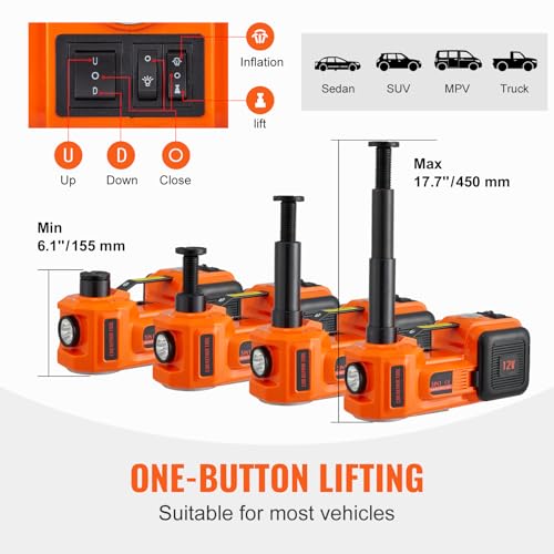 5 Ton Hydraulic Electric Car Jack with Impact Wrench and Inflatable Pump R454762