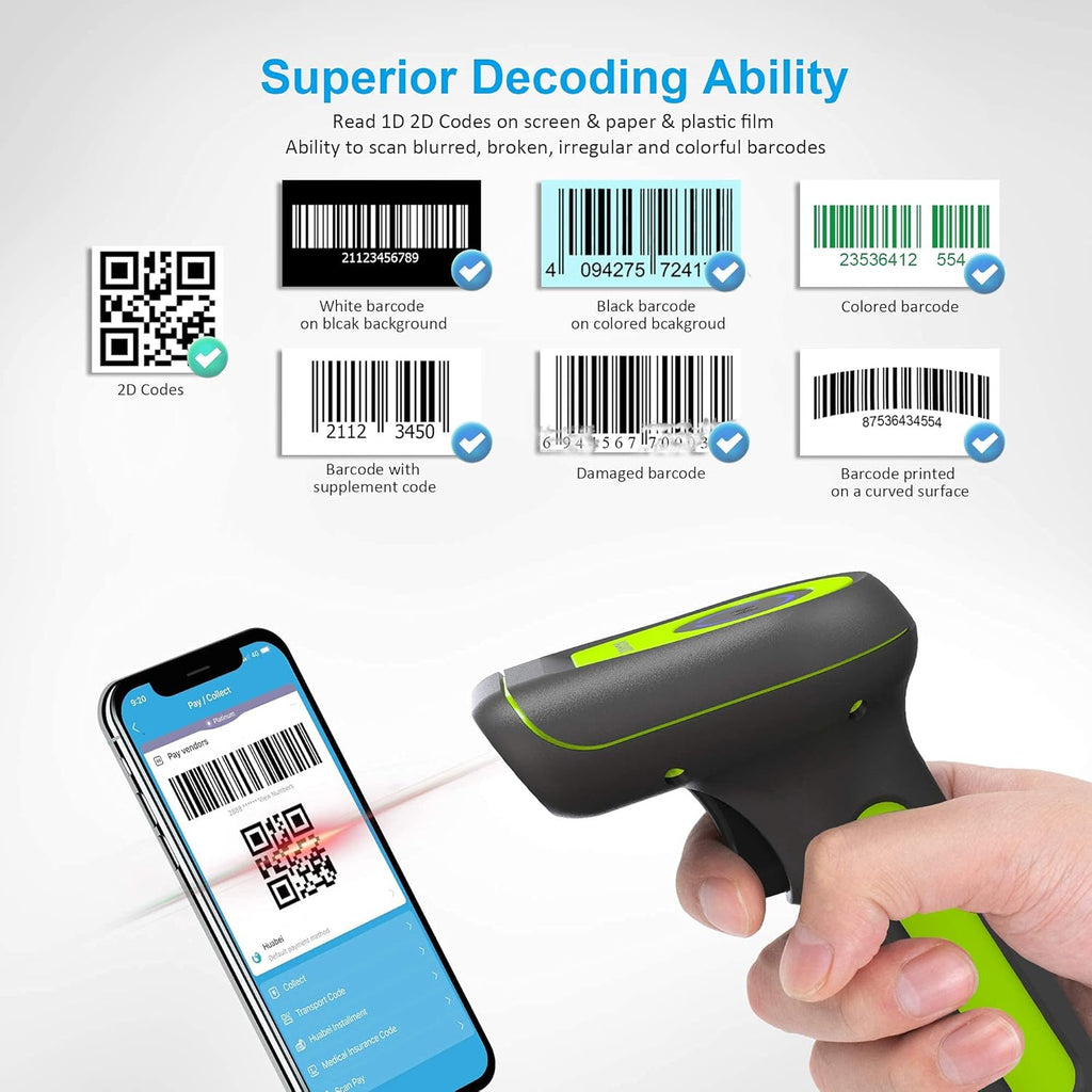 Cordless 2D 1D QR Handheld Barcode Scanner G8792