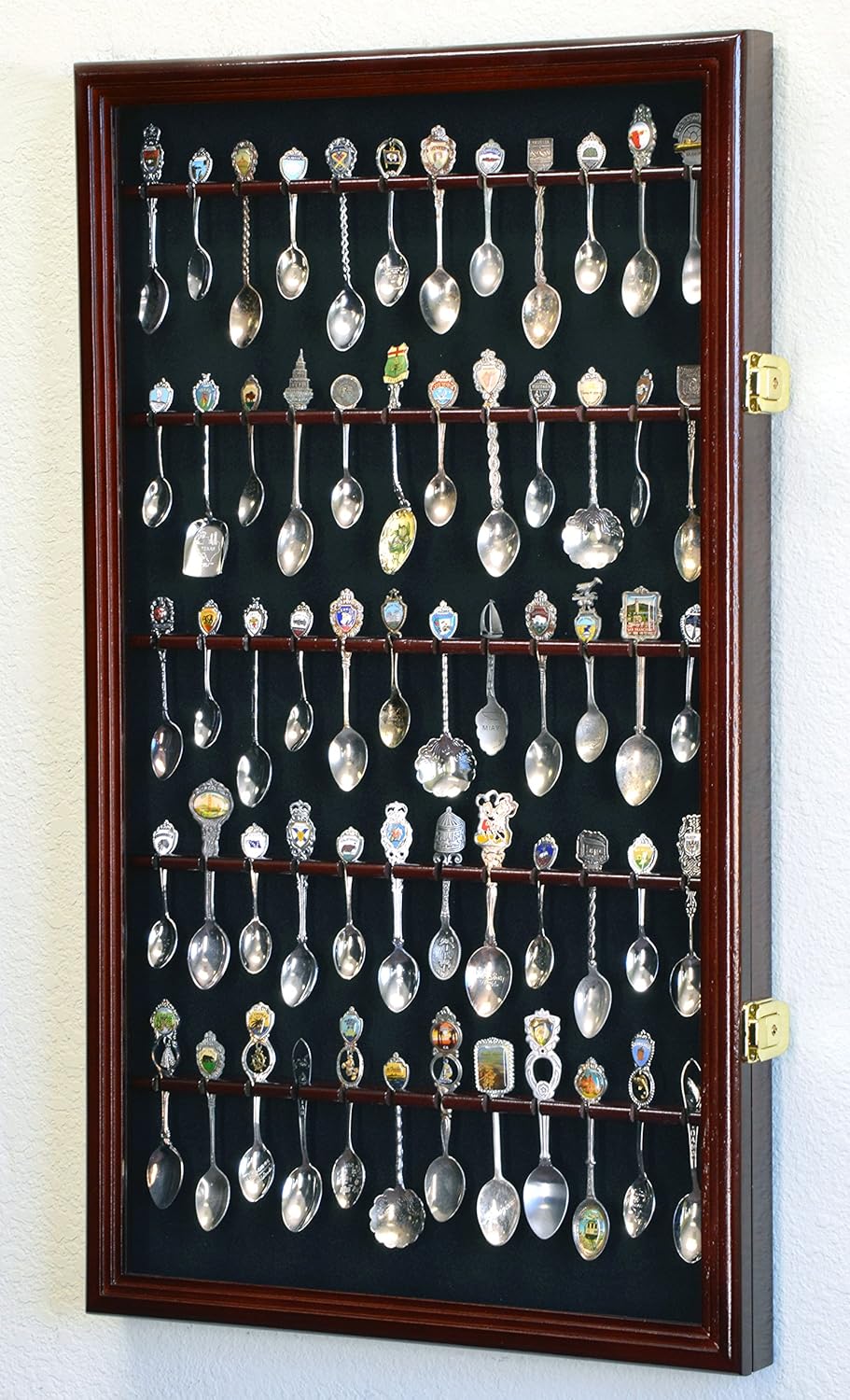 Oak Wall Mount Spoon Display Case Cabinet S294553