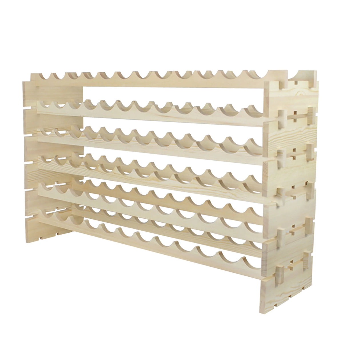 Solid Wood Wine Rack 72 Bottles 6 Tiers X32158