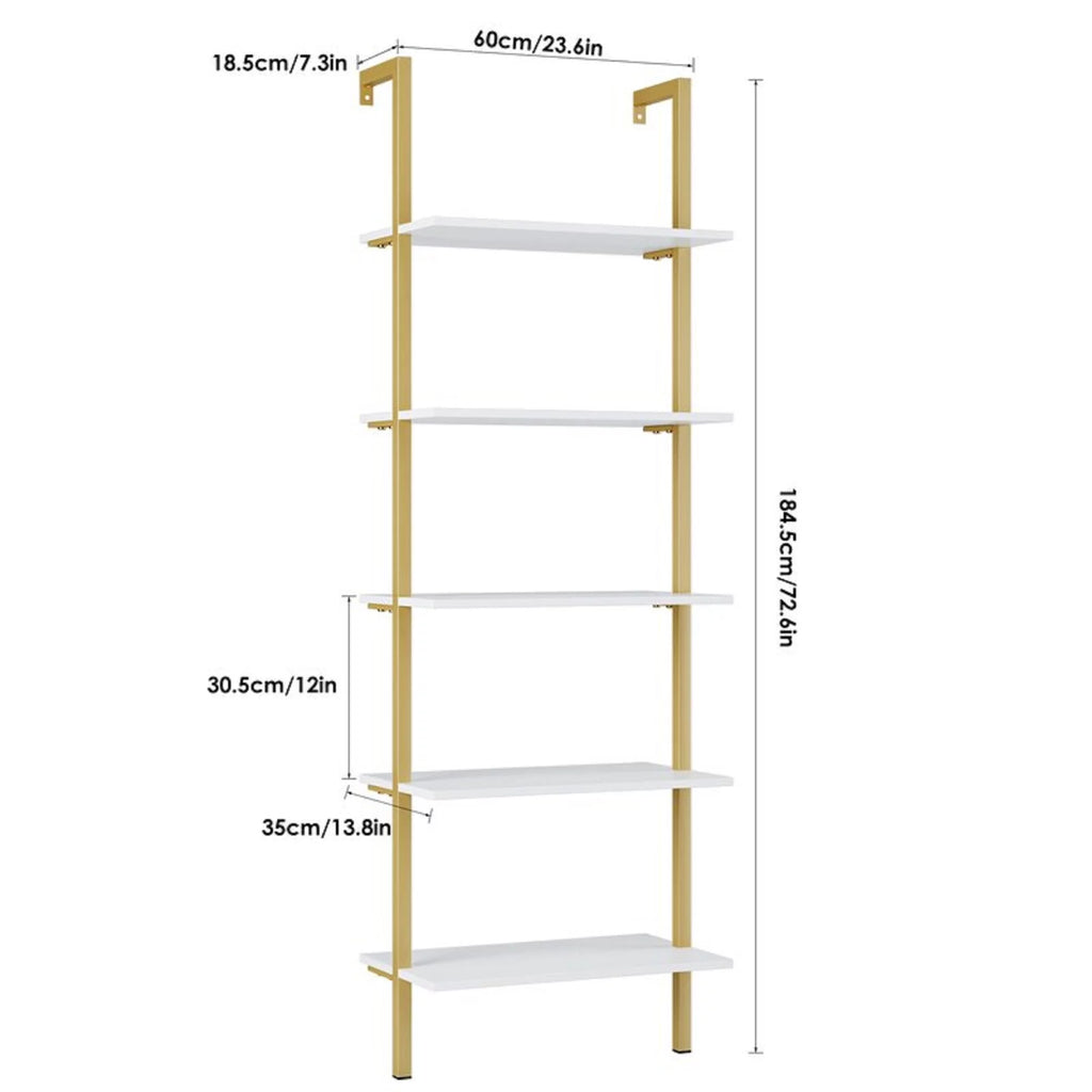 Wall Mounted 5 Tiers Ladder Shelves I648126