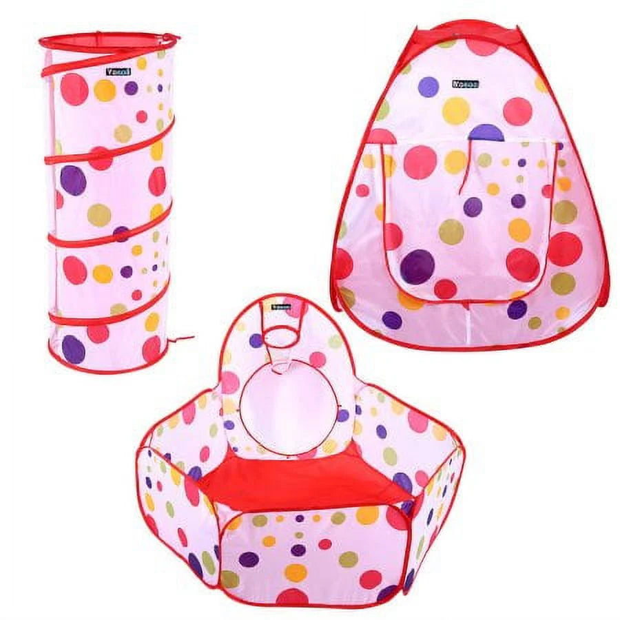 Kids Play Tent with Tunnel and Ball Pit D488907