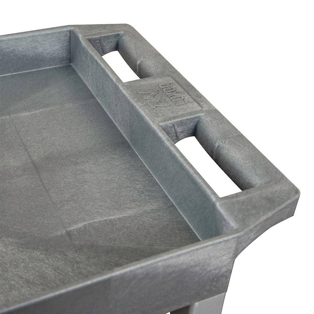 Black Two Shelf Plastic Utility Tub Cart E971618