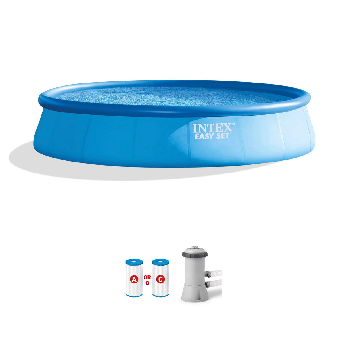 15ft x 33in Inflatable Swimming Pool with Filter Pump Y47813