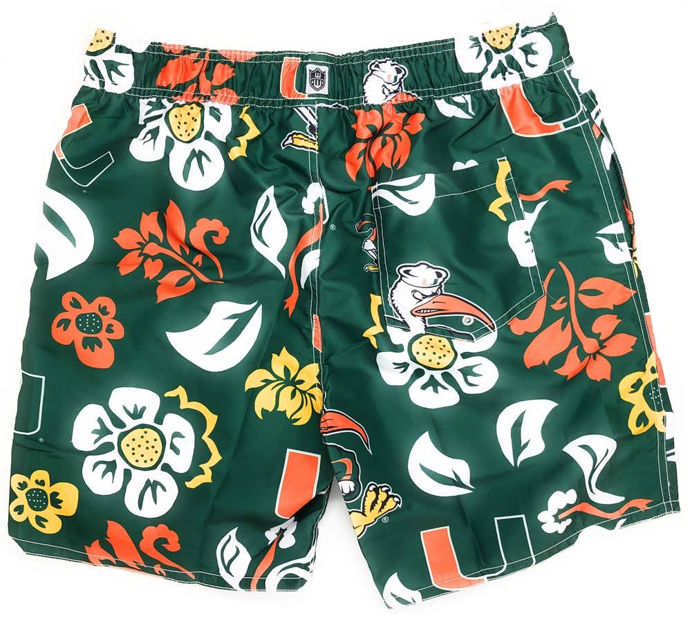 Green Floral Volley Swim Trunks Large L80767