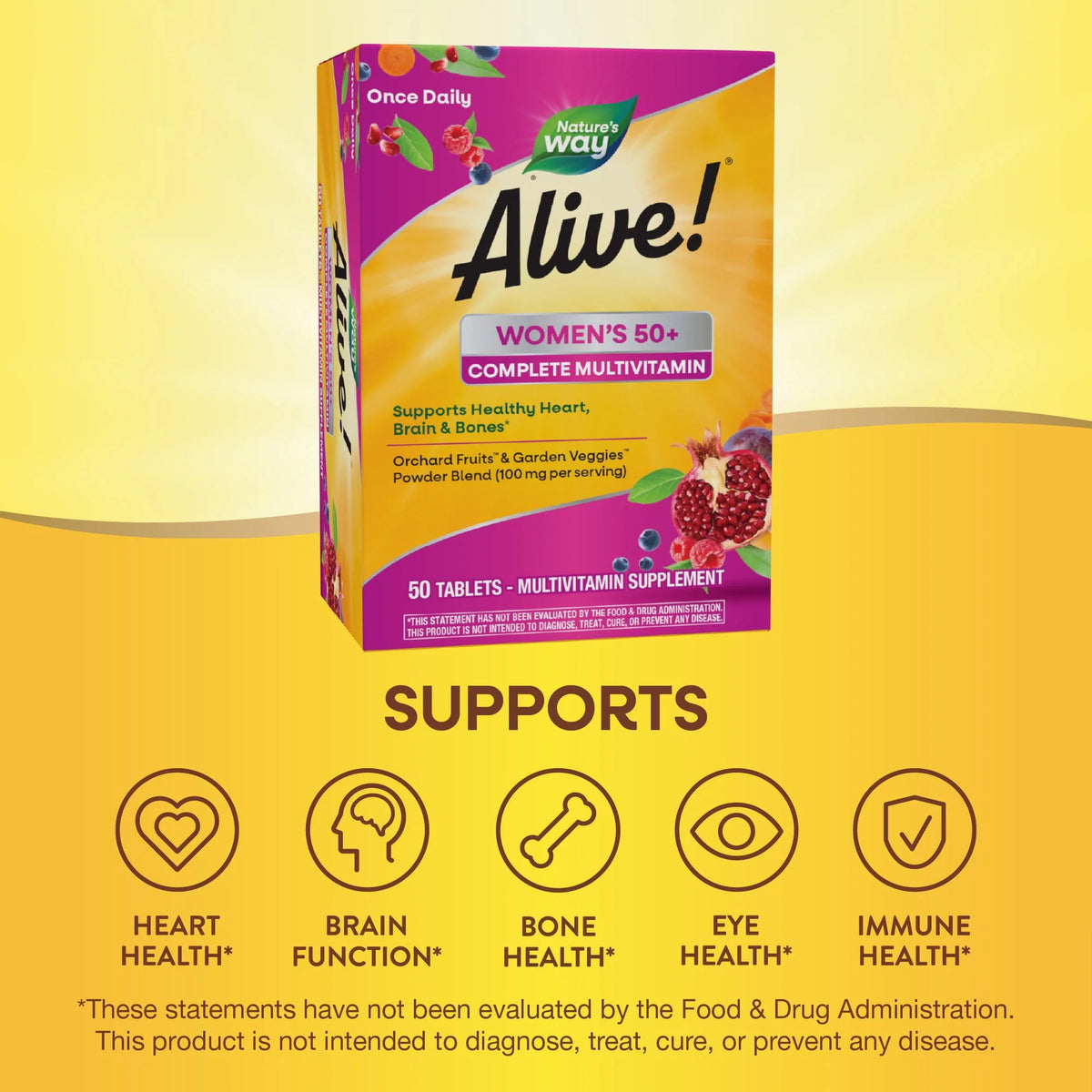 Women's 50+ Multivitamin Tablets 50 Count S7640