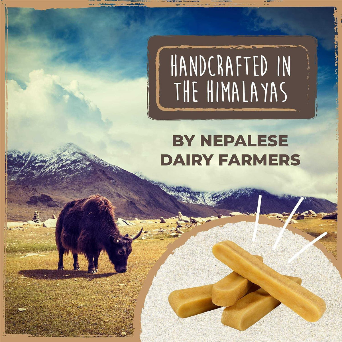 Yak Cheese Chews for Dogs All-Natural Long Lasting Pet Treats K6425