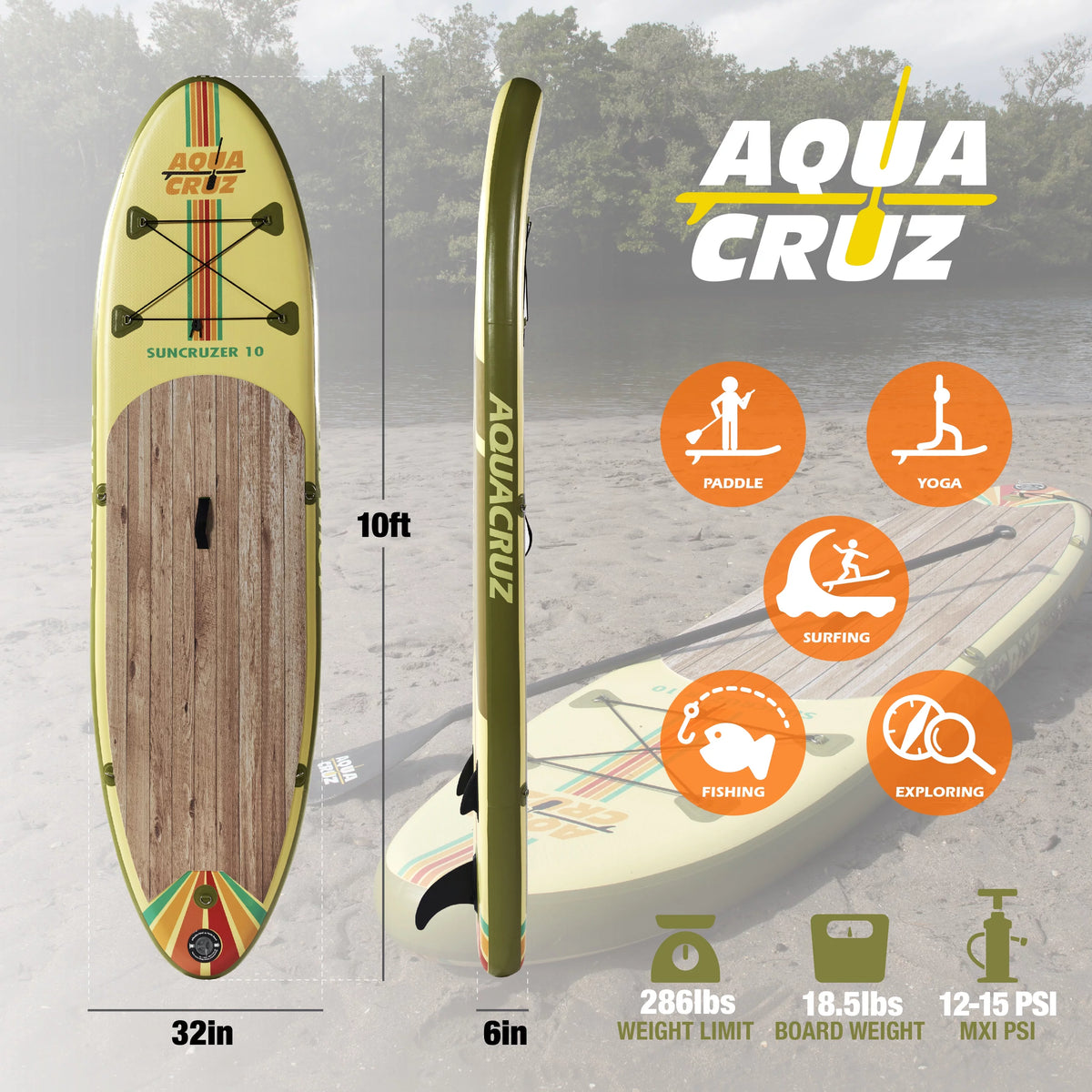 10 ft. Inflatable Stand Up Paddle Board Set with Accessories W13457
