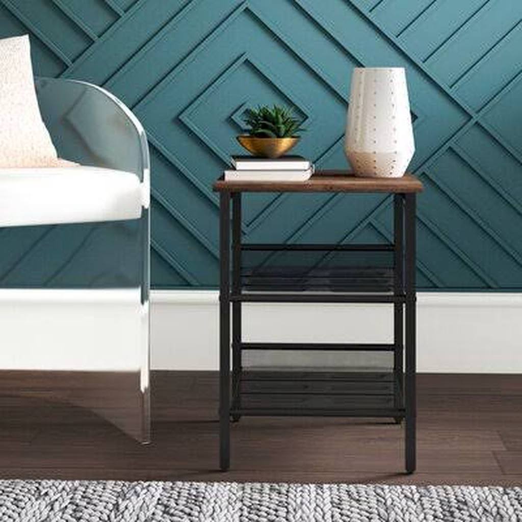 Black Metal Frame Nightstand N474773