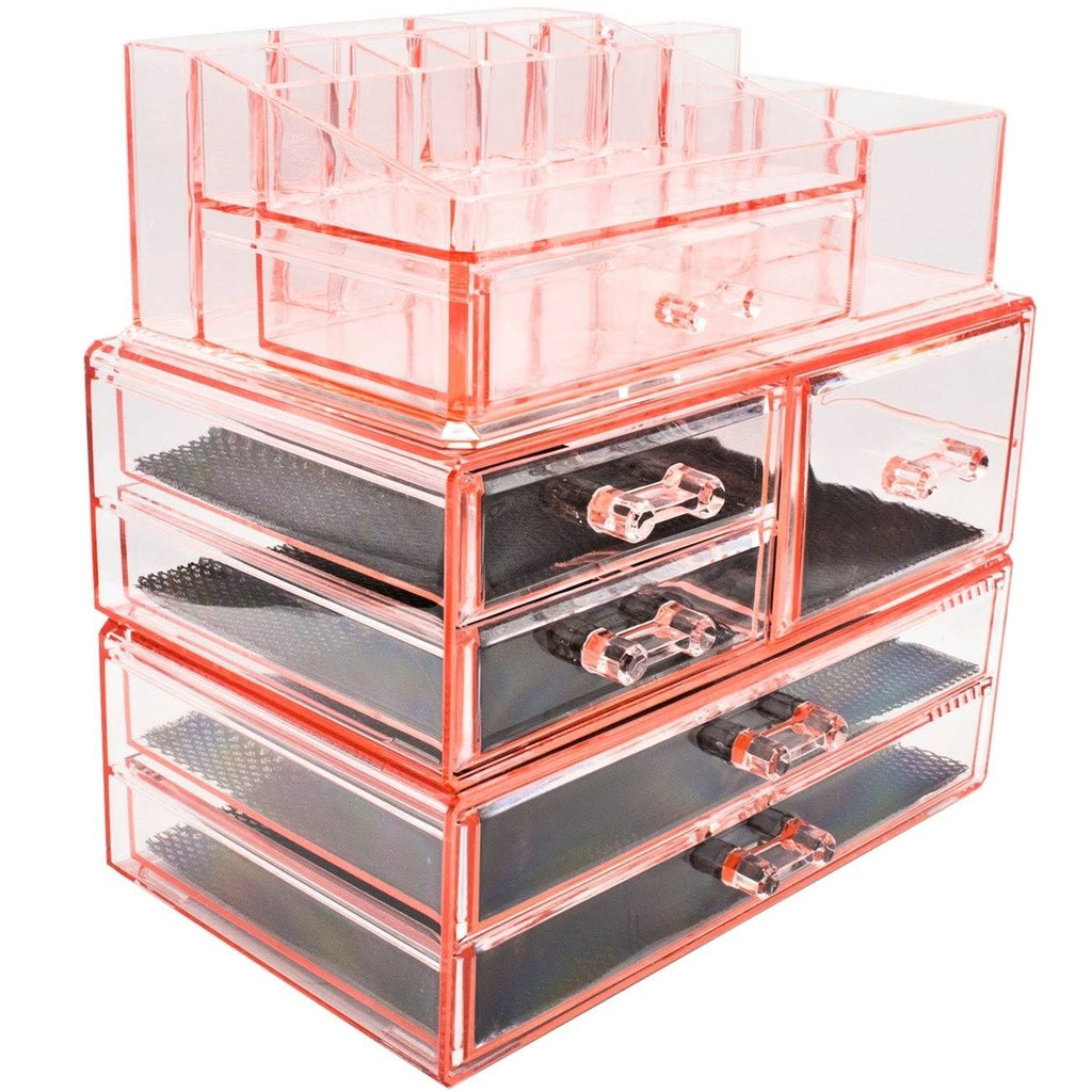 Makeup Storage Case Set Large Display Pink R78632