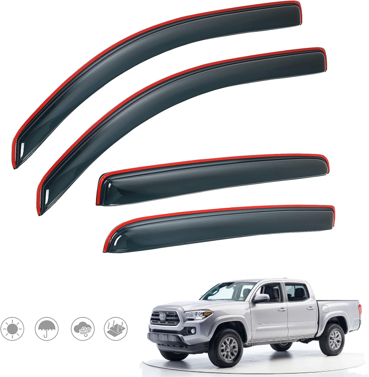 2016-2022 Tacoma Double Cab Side Window Deflectors R9471