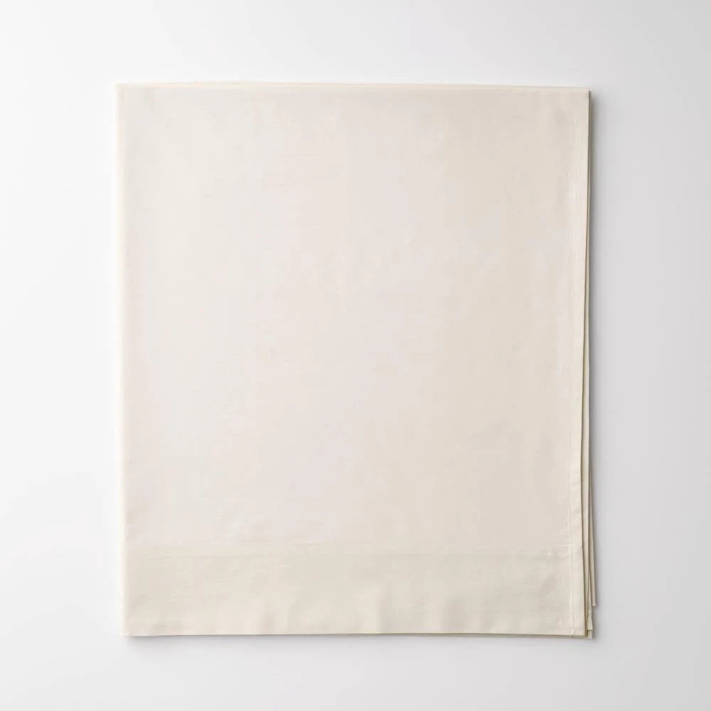 Ivory Cotton Percale Oversized Queen Flat Sheet V27117