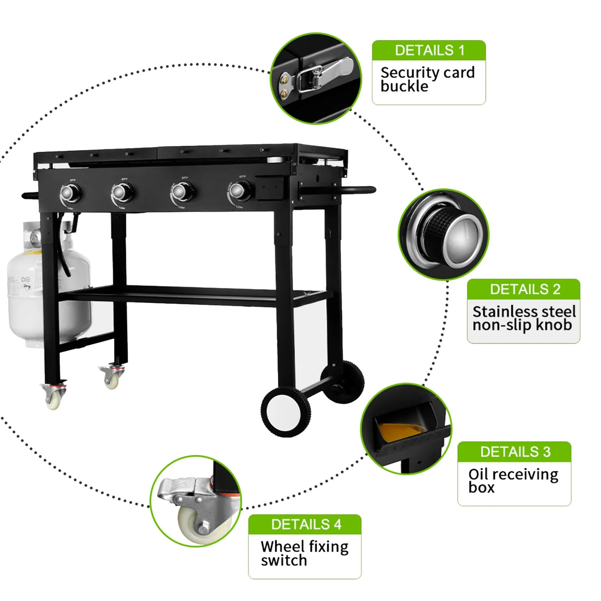 4 Burner Propane Gas BBQ Grill I64696