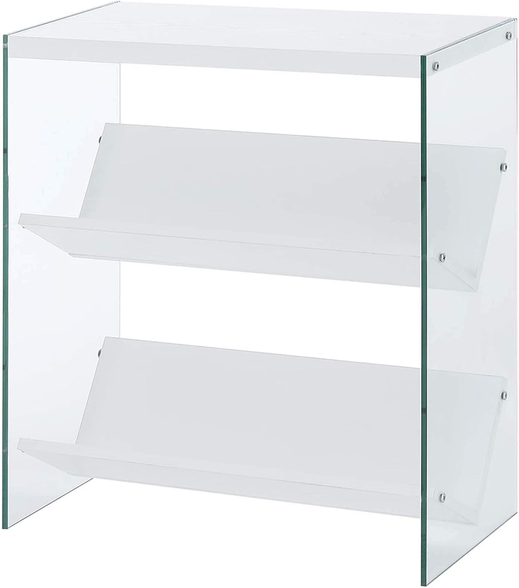 Weathered Gray Glass Bookcase F116535