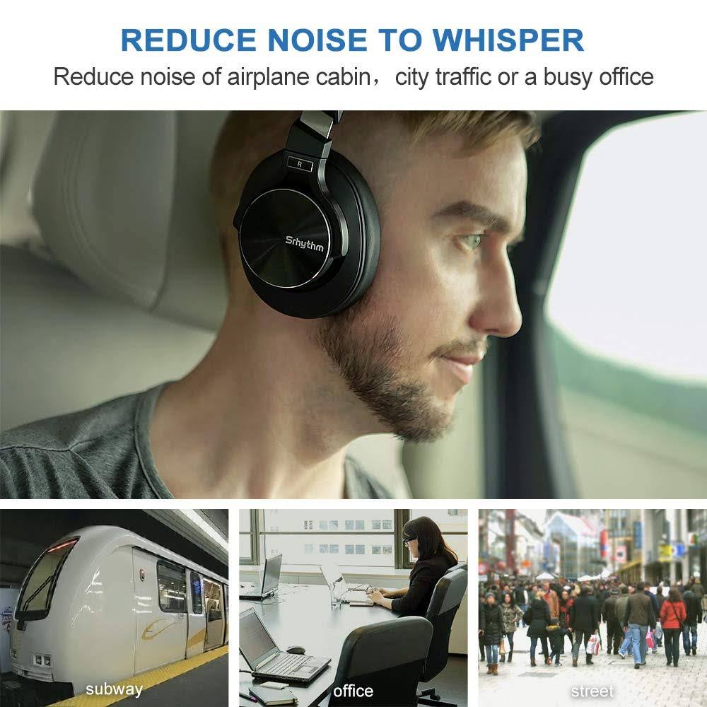 Active Noise Cancelling Bluetooth Headphones with Microphone D176