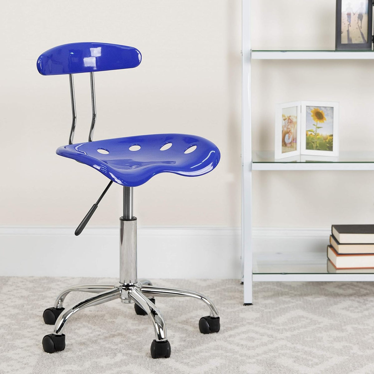Adjustable Swivel Chair Bright Blue R5829
