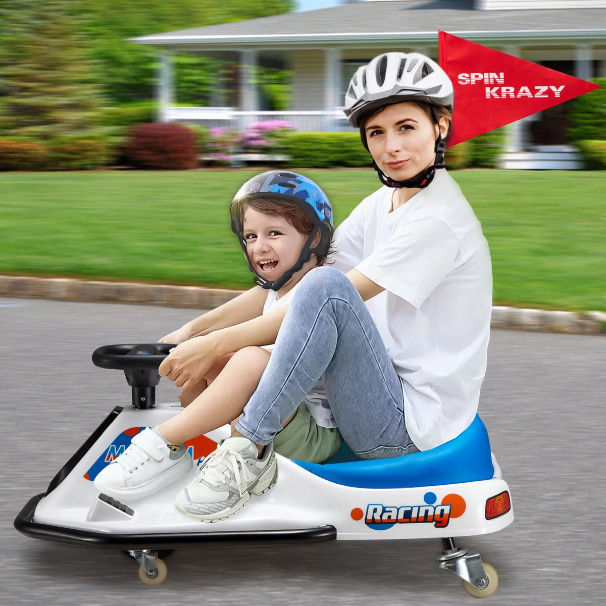 Kids Ride on Drift Car, Electric Drifting Go-Kart with 2 Speeds, Blue P551