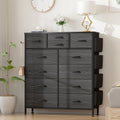 Black 12 Drawer Fabric Dresser S814