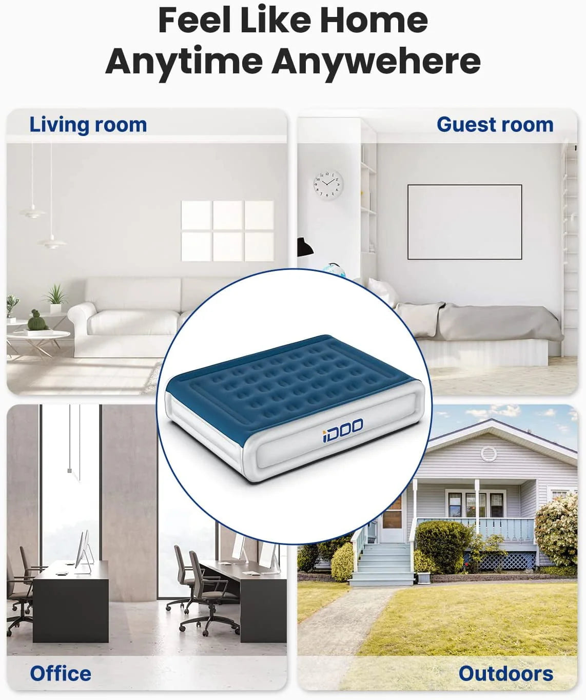 Queen Size Inflatable Air Mattress with Built-In Pump E543445