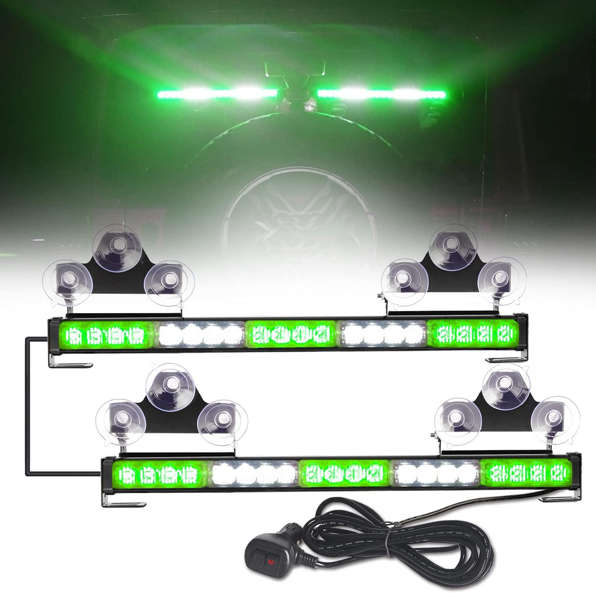 2 in 1 Emergency Flashing LED Traffic Advisor Strobe Light Bar Amber/White Q36165