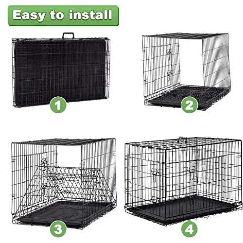 24-48 Inch Folding Wire Dog Crate with Double-Door U916