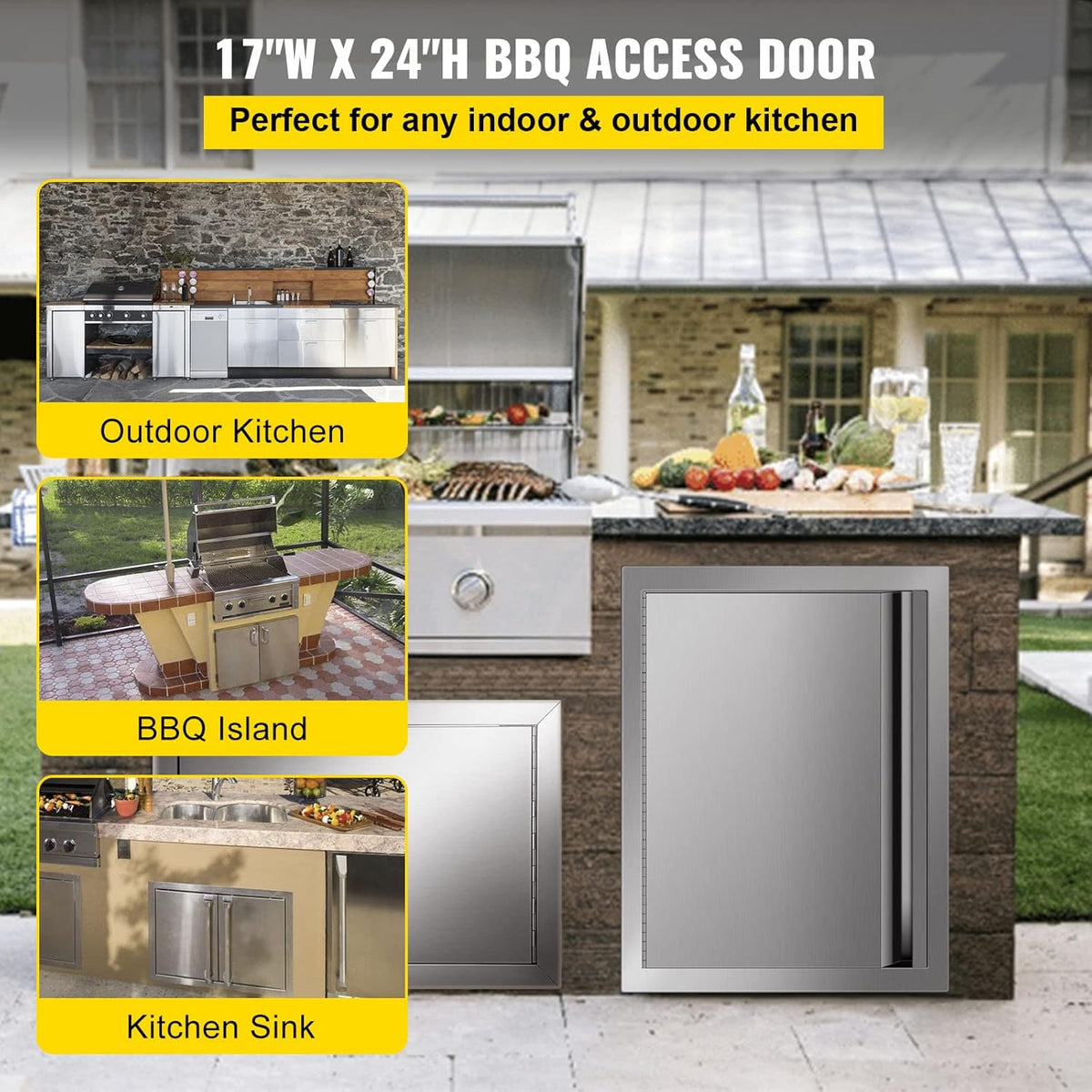 17W x 24H Inch Stainless Steel BBQ Access Door R35554