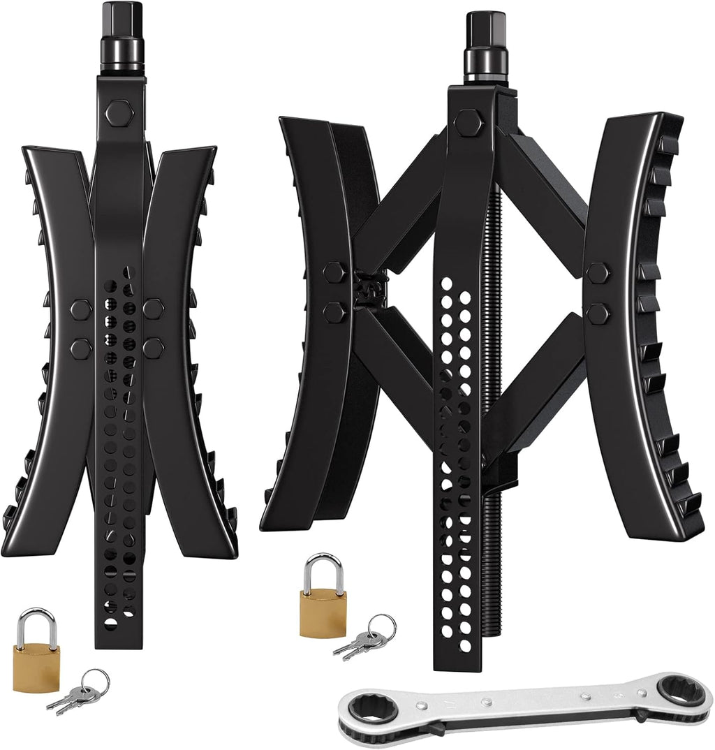 Black Metal Wheel Chock Stabilizer 2 Packs C97262