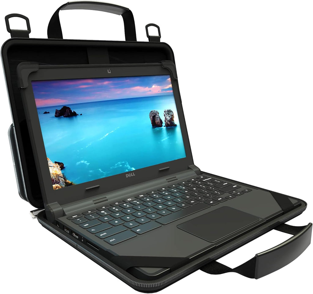13-14 inch Chromebook Case with Carrying Handle Shoulder Strap Black R650797