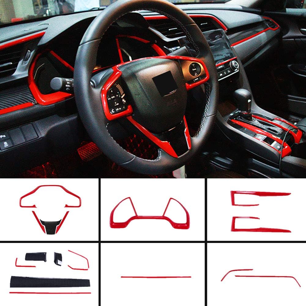 Full Set Car Interiors Instrument Panel Center Console Moulding Trim Steering Wheel Cover 16Pcs D732699
