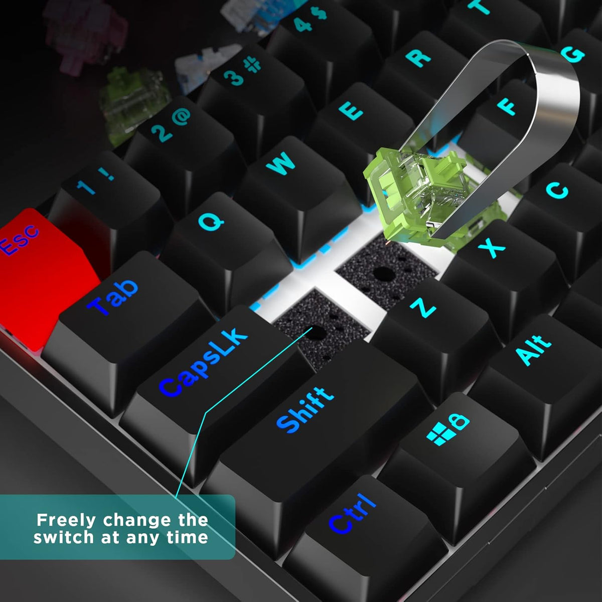 Portable 60% RGB Backlit Mechanical Gaming Keyboard P2635