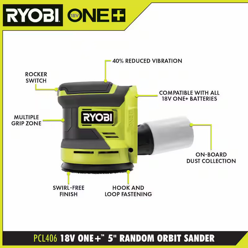 18V Cordless 5 in. Random Orbit Sander F369667