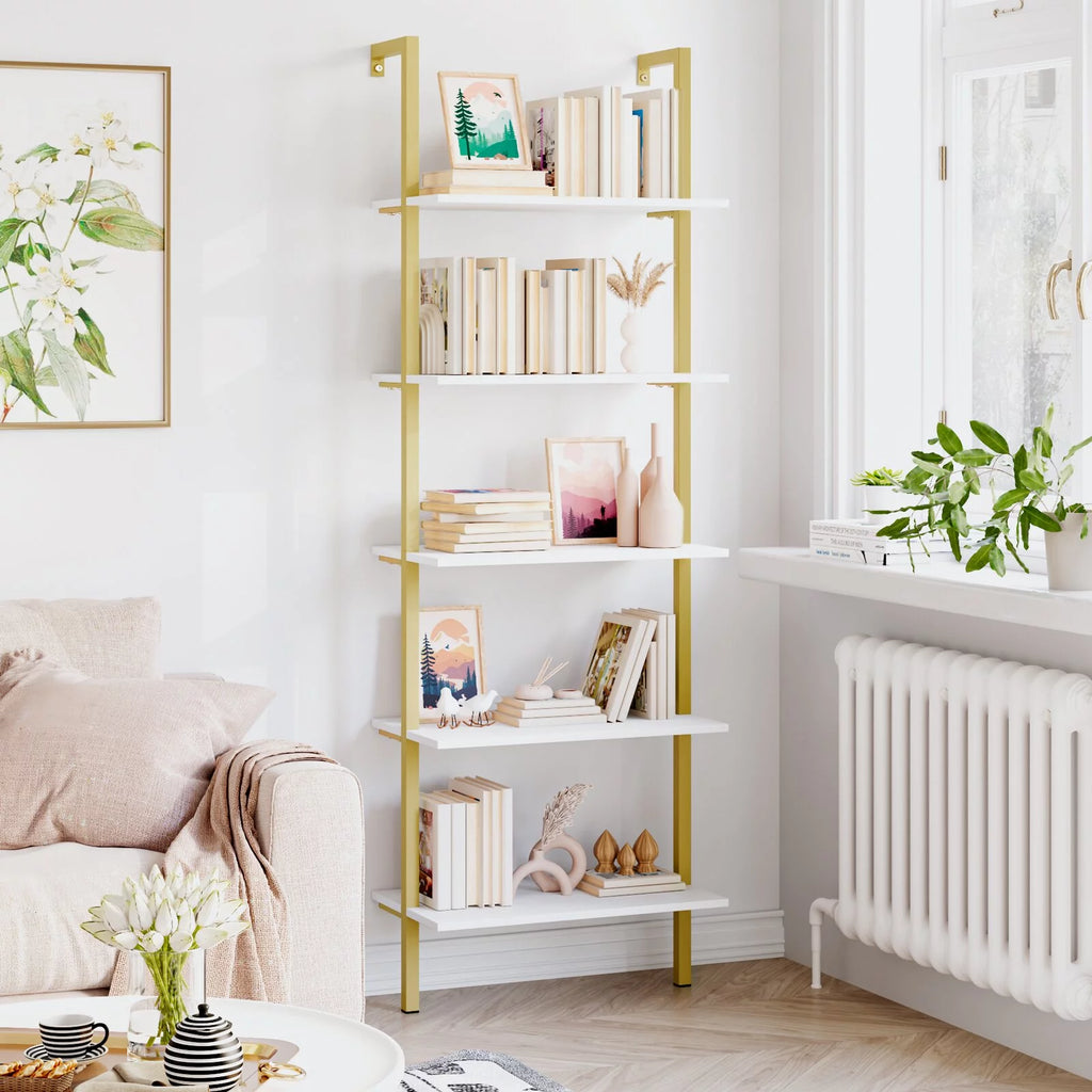 Wall Mounted 5 Tiers Ladder Shelves I648126