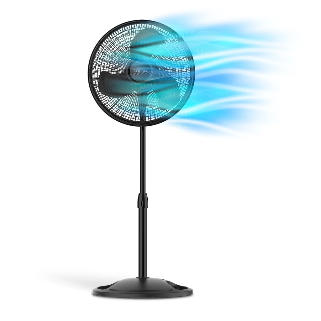 16 Oscillating Adjustable Pedestal Fan with 3-Speeds, Black A4840