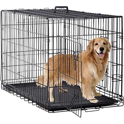 24-48 Inch Folding Wire Dog Crate with Double-Door U916