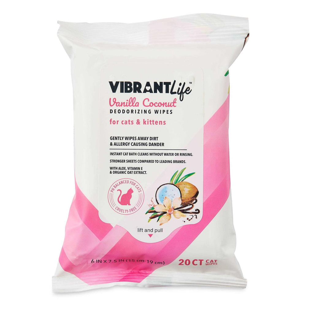 Vanilla Coconut Deodorizing Wipes for Cats & Kittens X570047