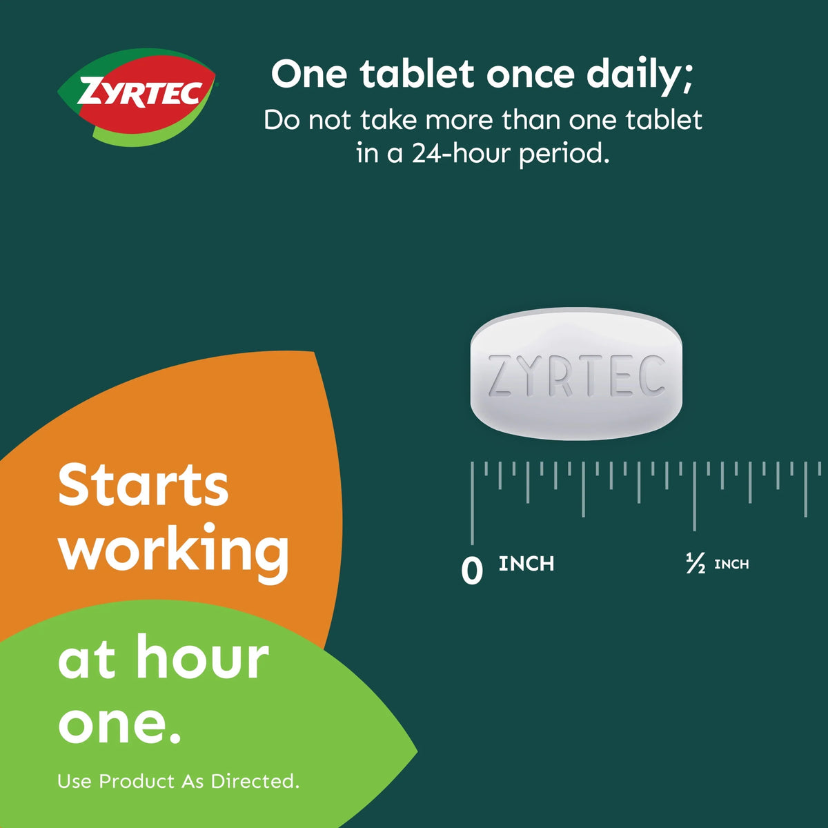 24 Hour Allergy Relief Tablets 10 mg Cetirizine HCl 90 Ct A28074