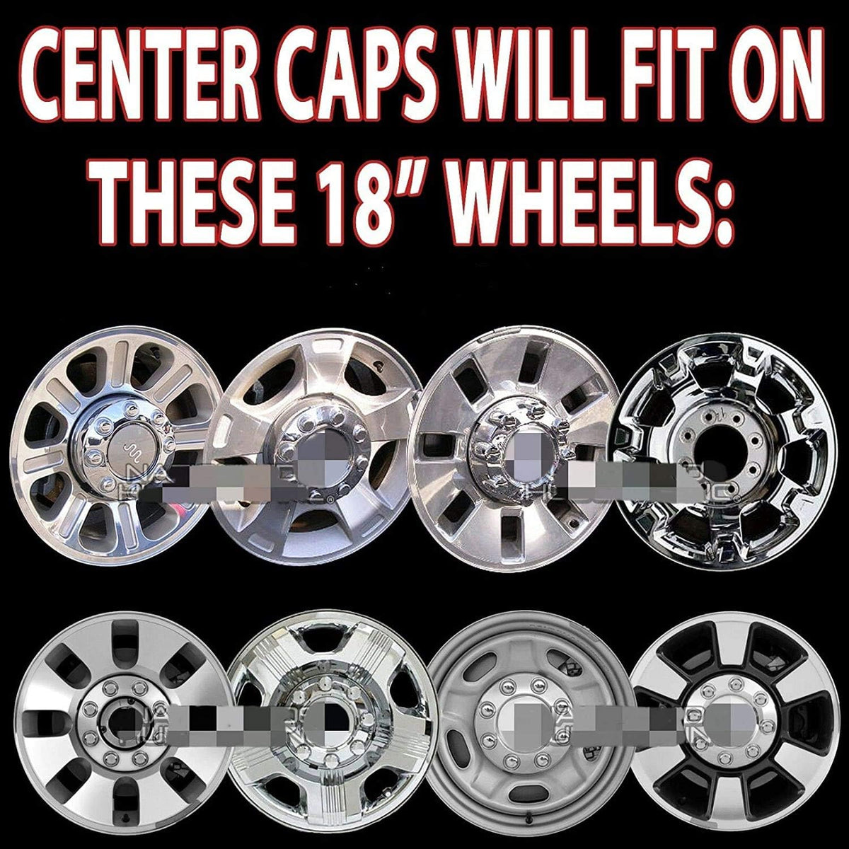 Chrome 8 Lug Wheel Center Hub Caps E8627