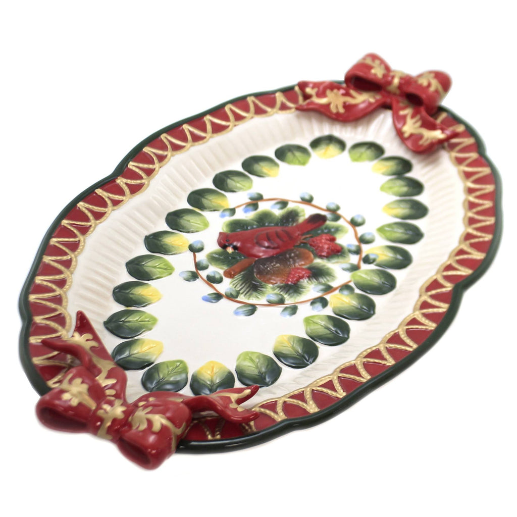 Evergreen Holiday Cardinal Platter Z767499