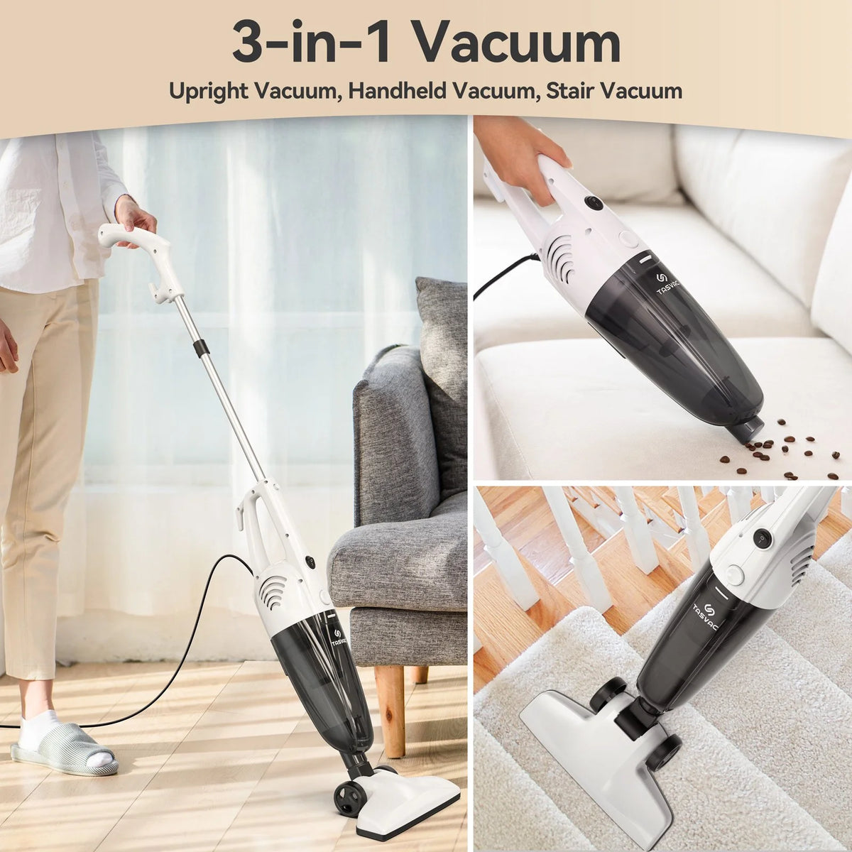 Corded Stick Vacuum Cleaner 18kPa Lightweight 3-in-1 Handheld Vacuum B5607