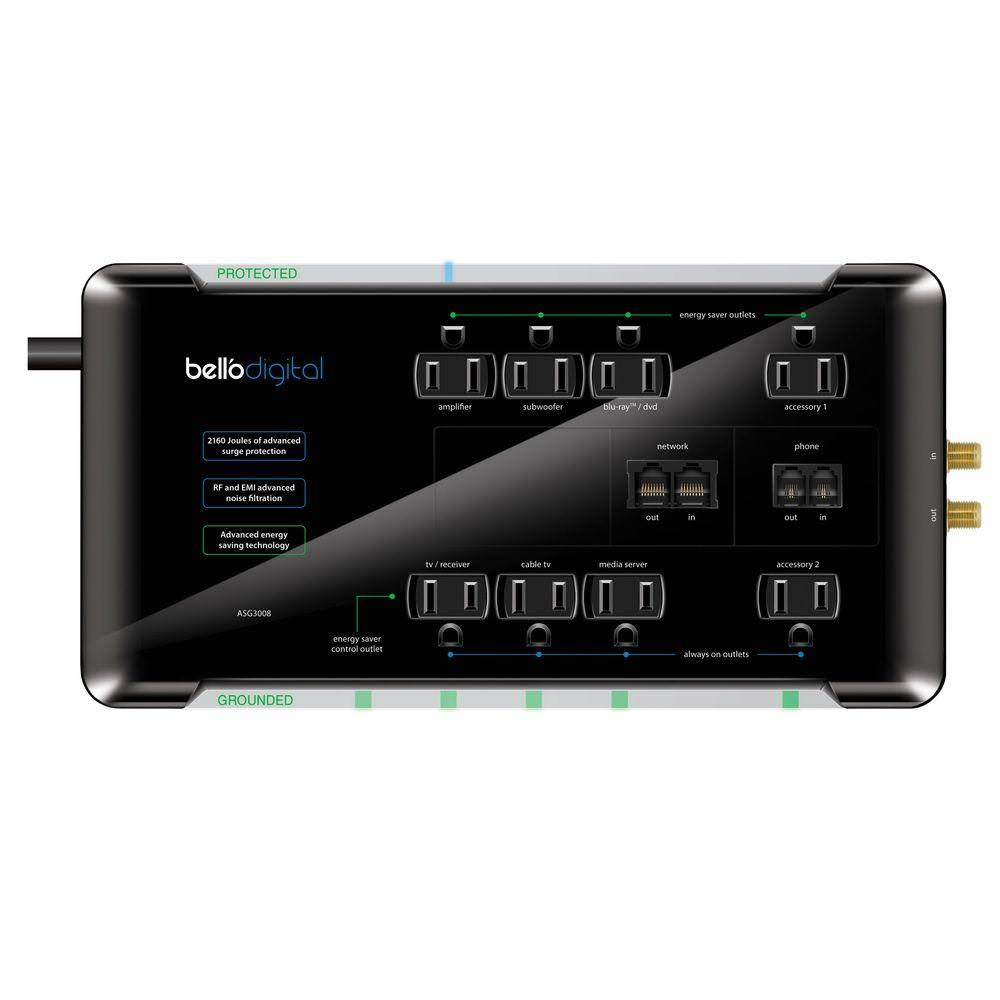 8 Outlet Energy Saving Surge Protector I4123