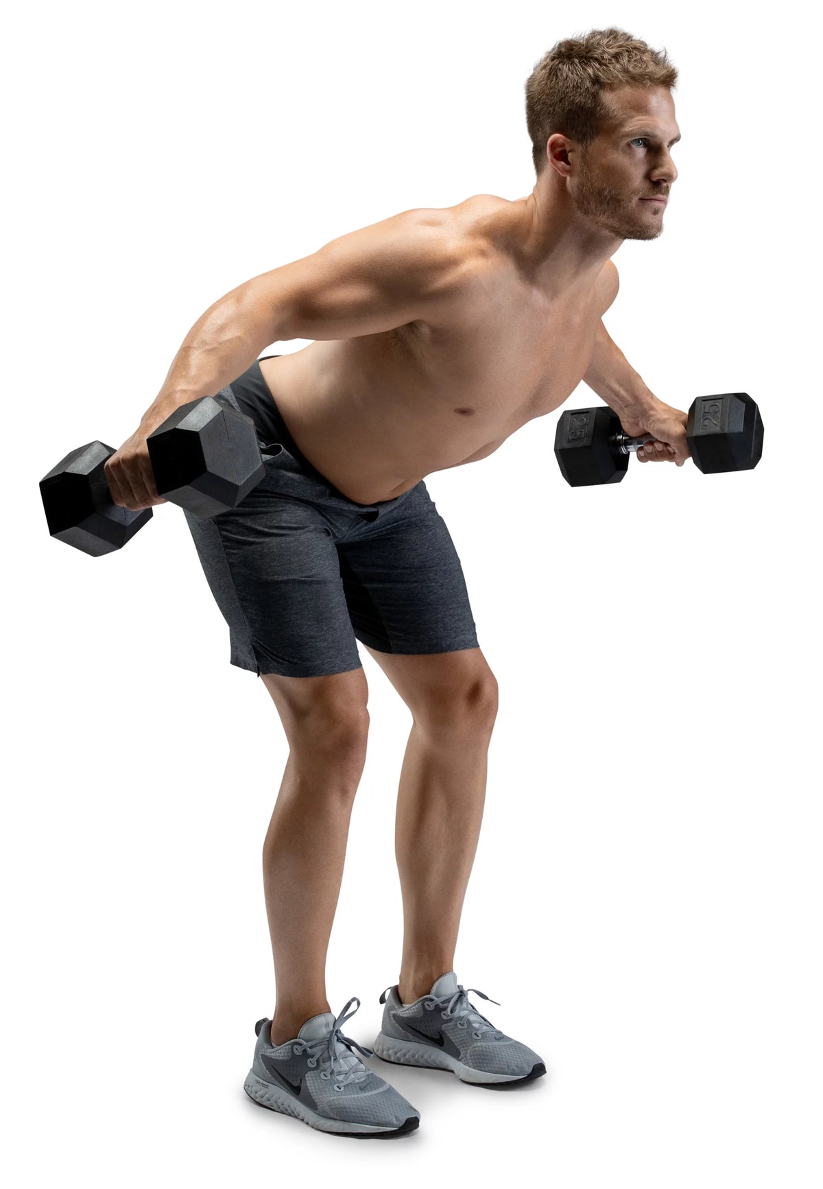 25lb Rubber Hex Dumbbell Y693447
