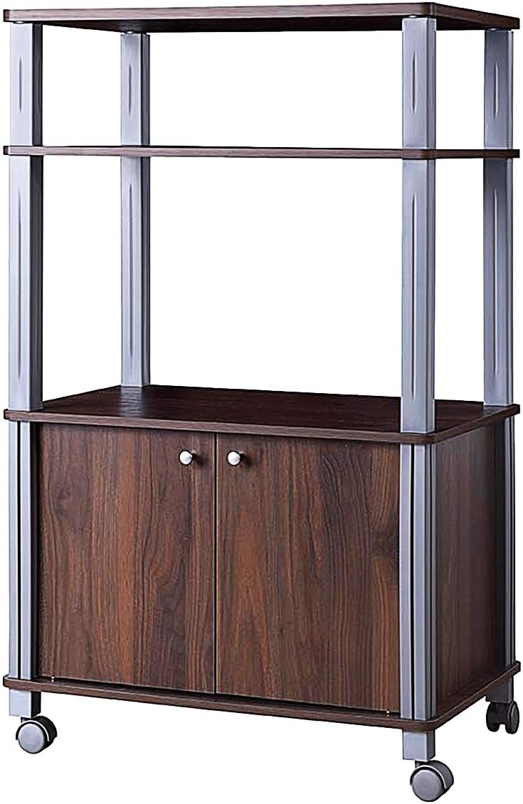 Rolling Kitchen Baker's Rack Microwave Oven Stand Utility Cart Black K22077
