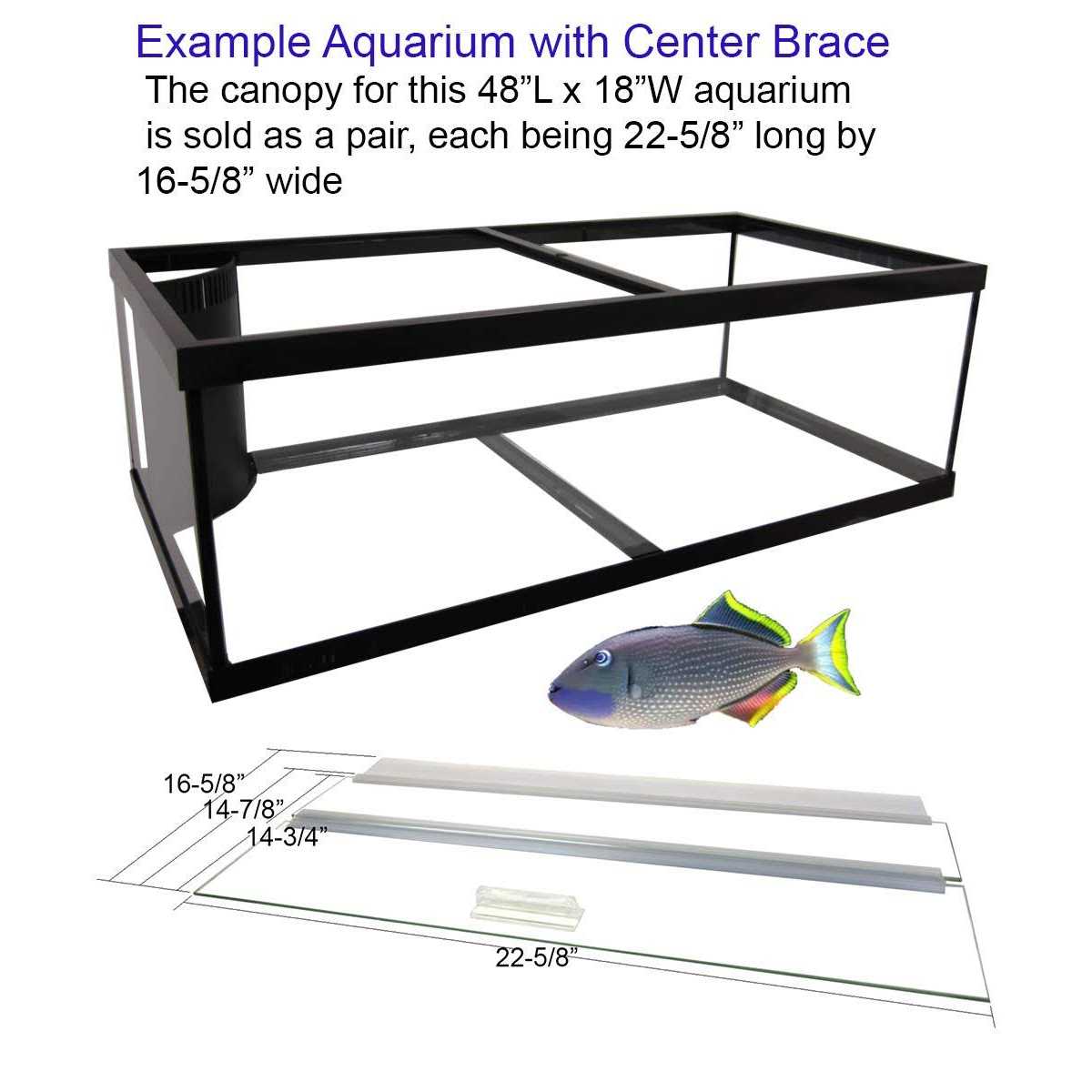 Blue Spotted Glass Canopy for Aquariums E258