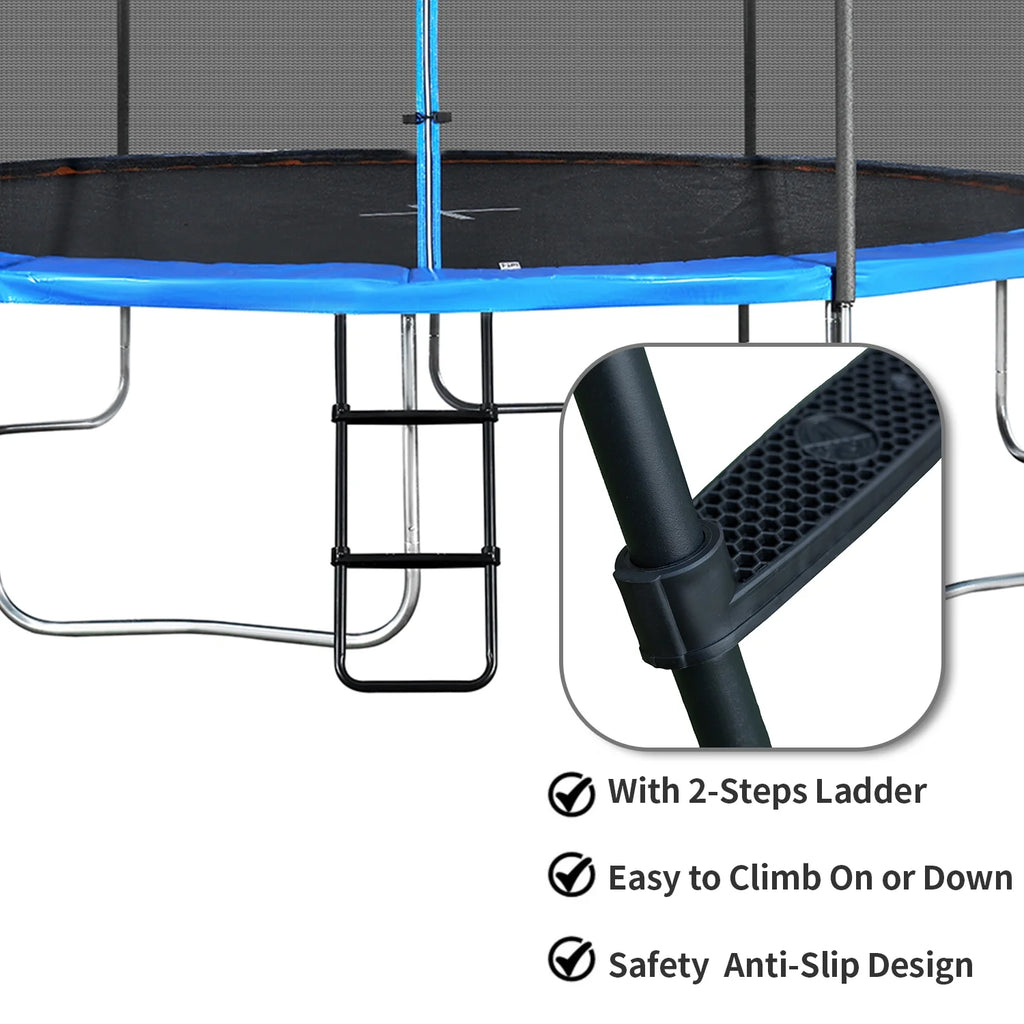 14ft Trampoline with Basketball Hoop and Ladder N914