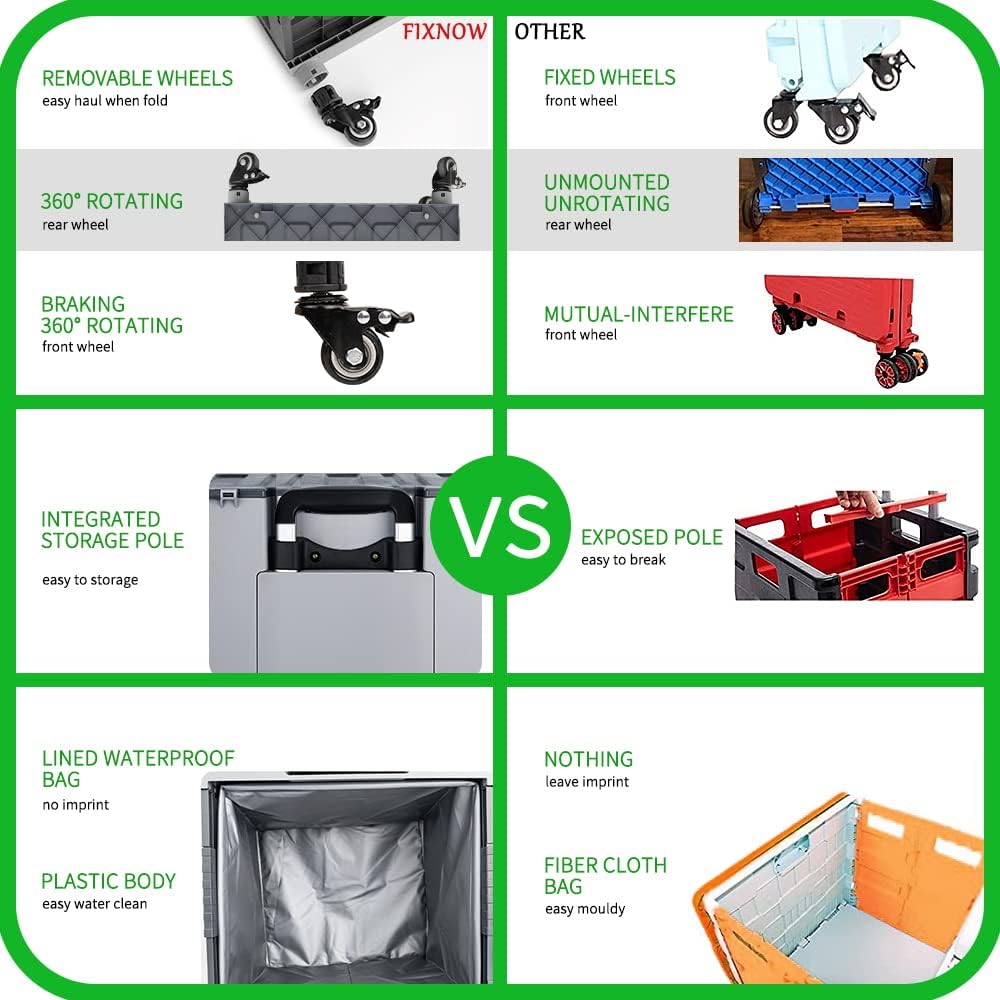 Foldable Rolling Crate with Wheels V4274