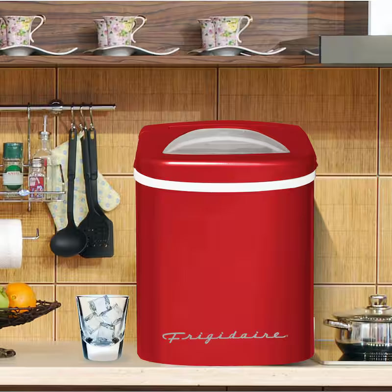 Portable Counter Top Ice Maker in Red H6935