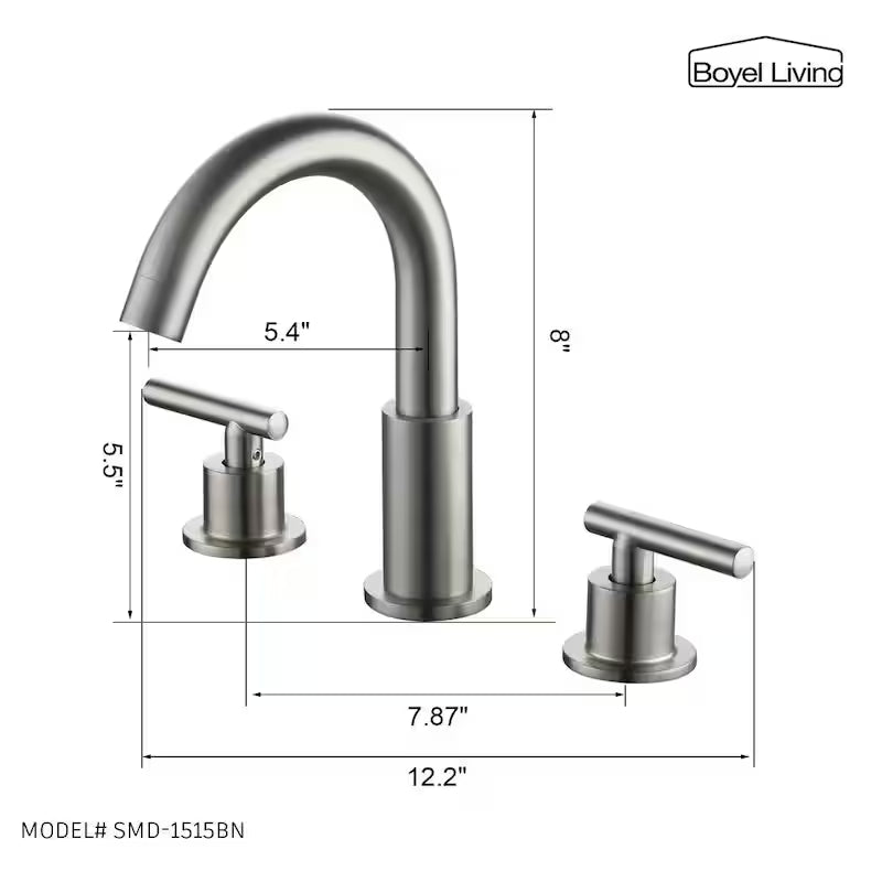 Brushed Nickel 2-Handle Bathroom Faucet W62853