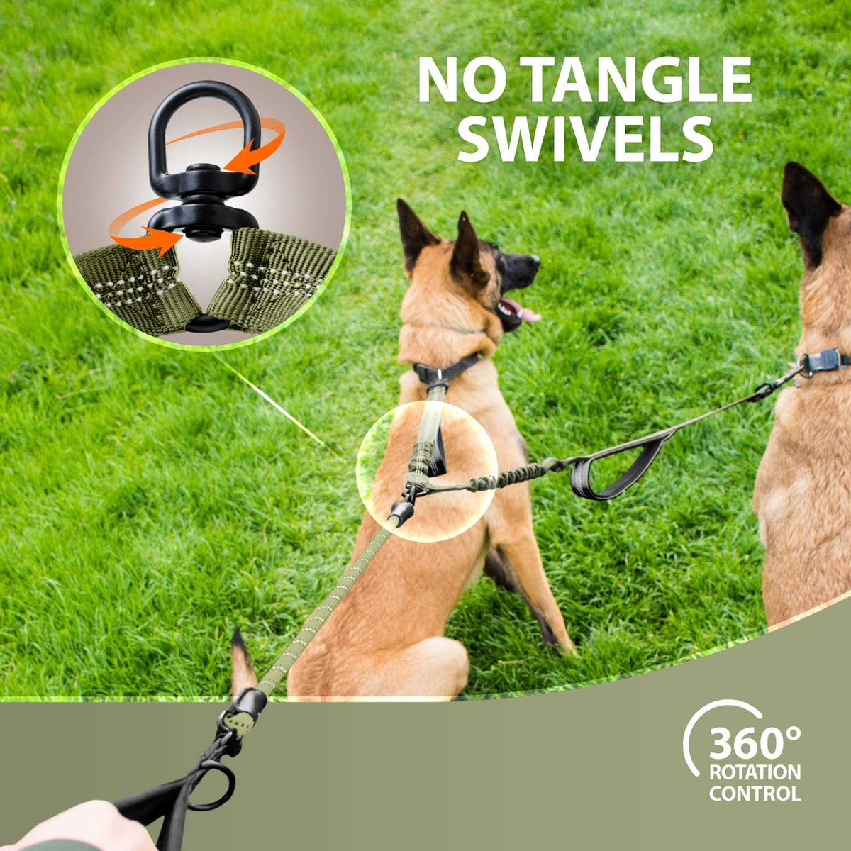 Double Dog Leash for 2 Dogs with Padded Handles V1237