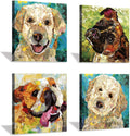 Abstract Dog Canvas Artwork 4 Panels X172